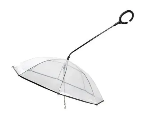 Transparent Dog Umbrella with Dog Leash for Rain Walking - Image 7